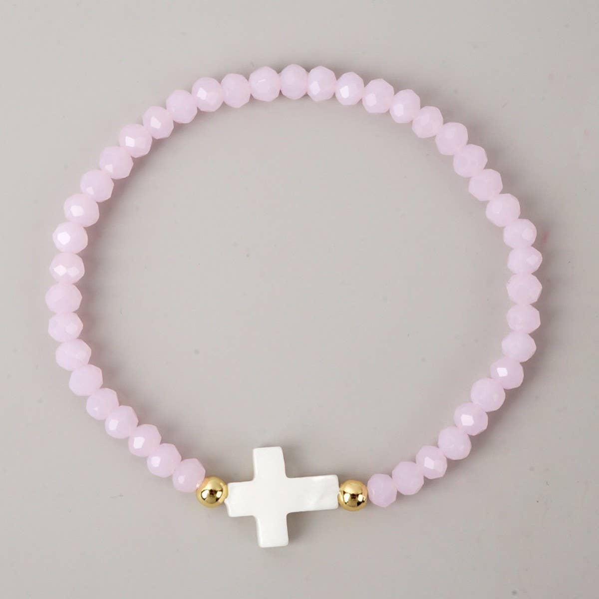 Colored Bead Cross Bracelet