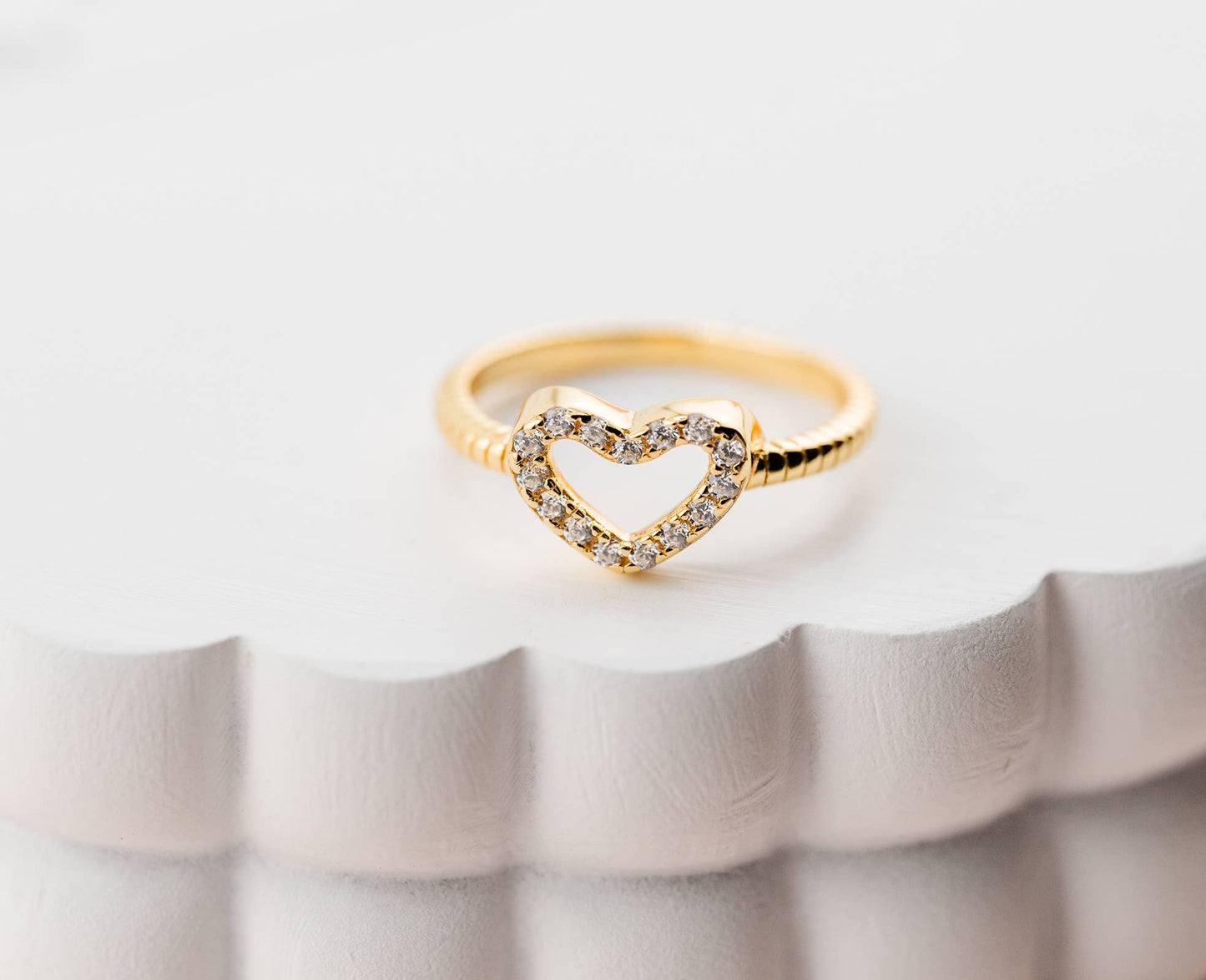 Little Girls 14k Gold-Plated Open Heart Baby Ring