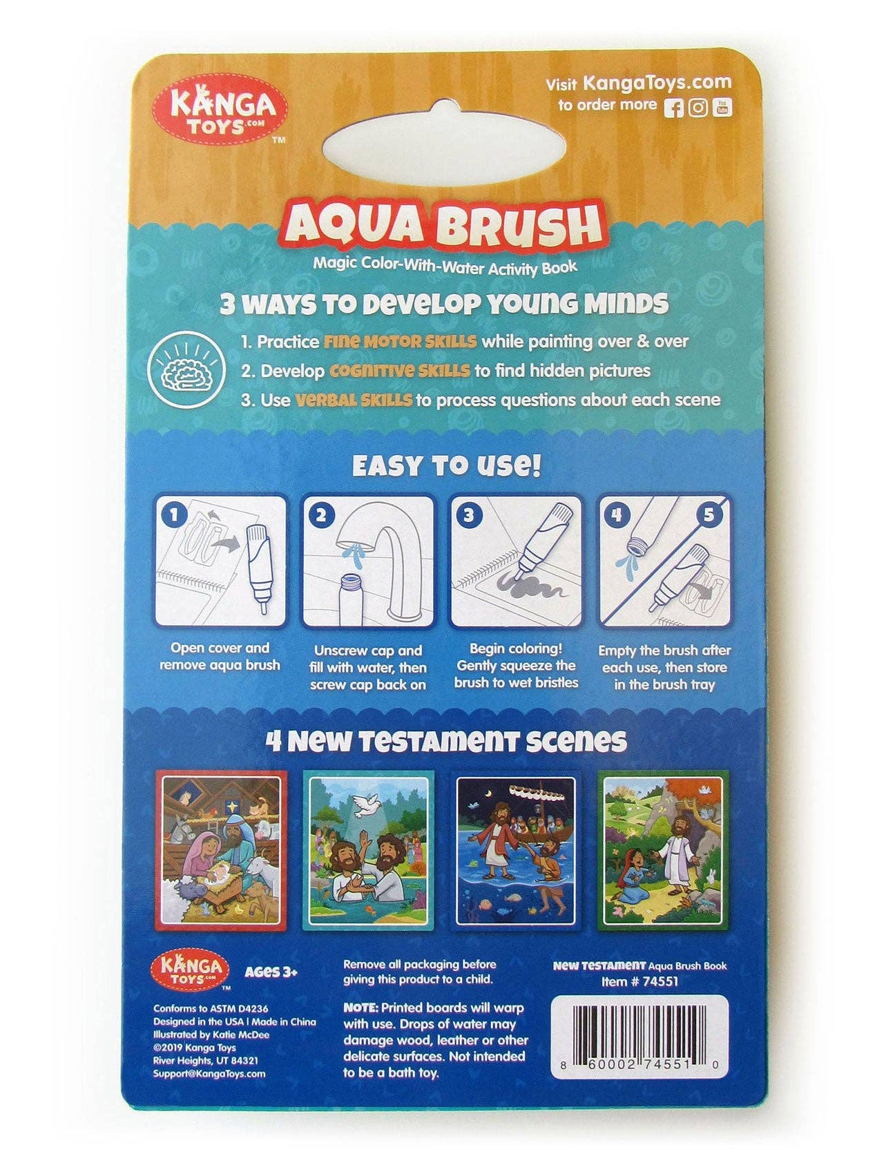 New Testament Aqua Brush Activity Book, Reusable Travel Activity