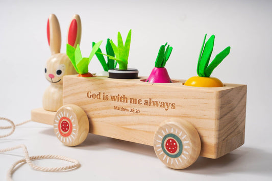 Pull-Along Wooden Bunny