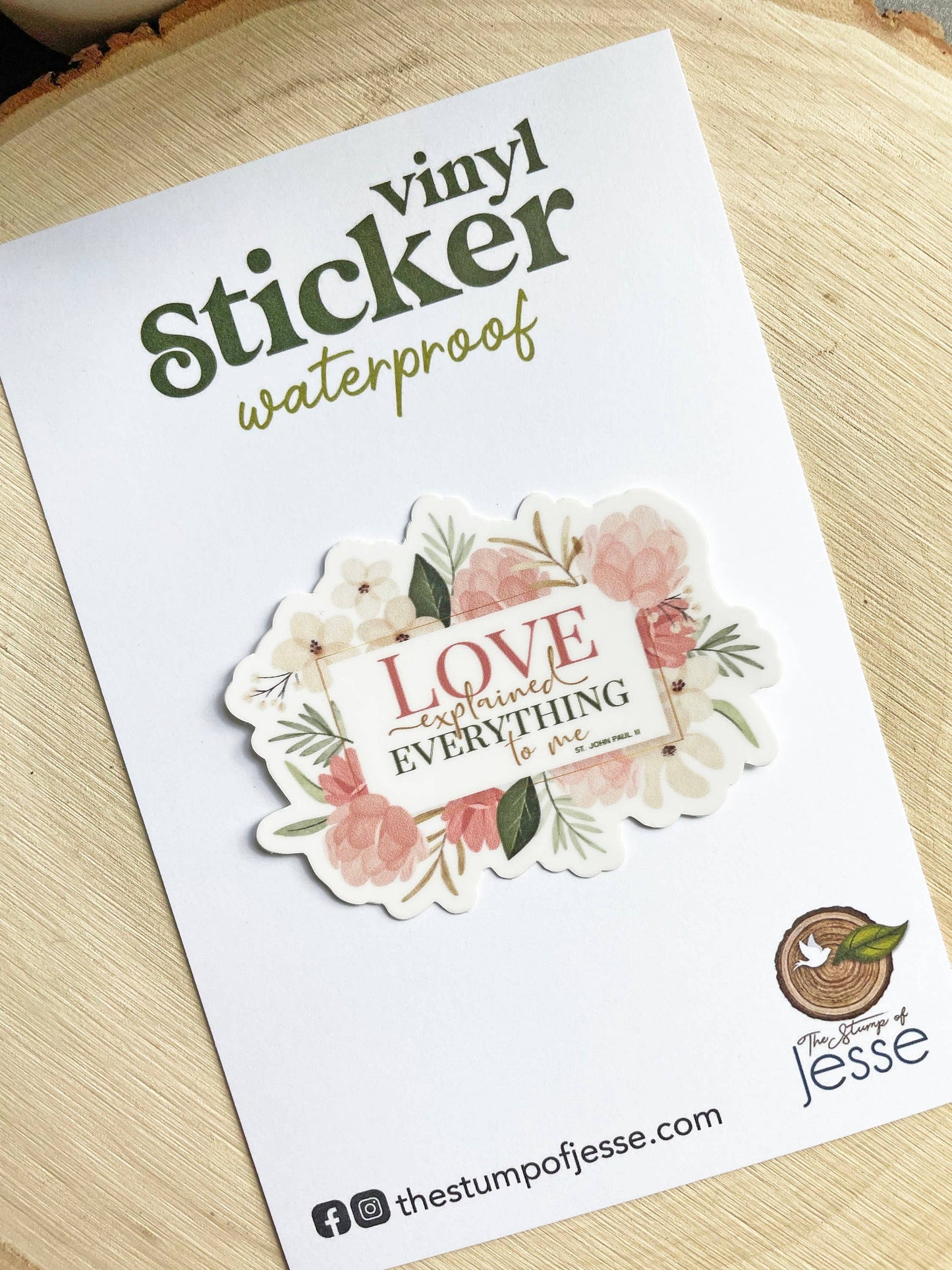 JPII Love Explained Everything To Me Sticker