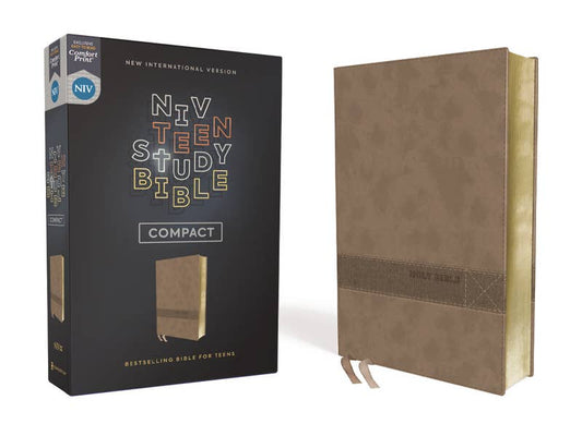 NIV, Teen Study Bible, Compact, Leathersoft, Brown, Comfort