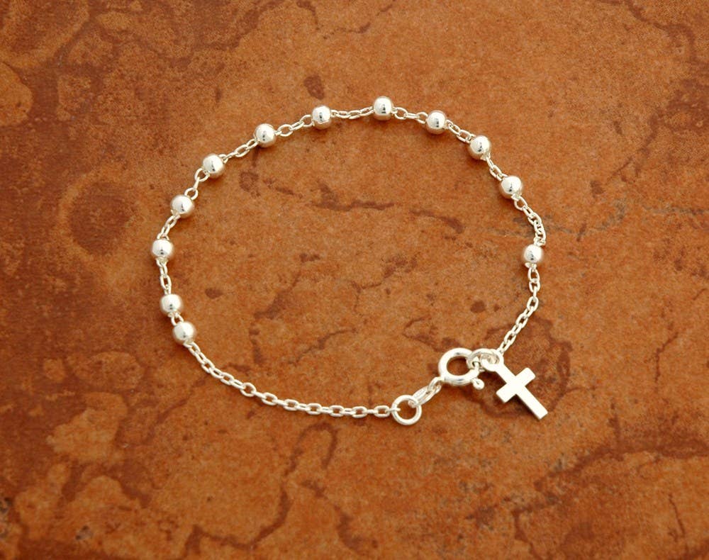 SSB3- Sterling Silver Rosary Bracelet