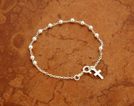 SSB3- Sterling Silver Rosary Bracelet