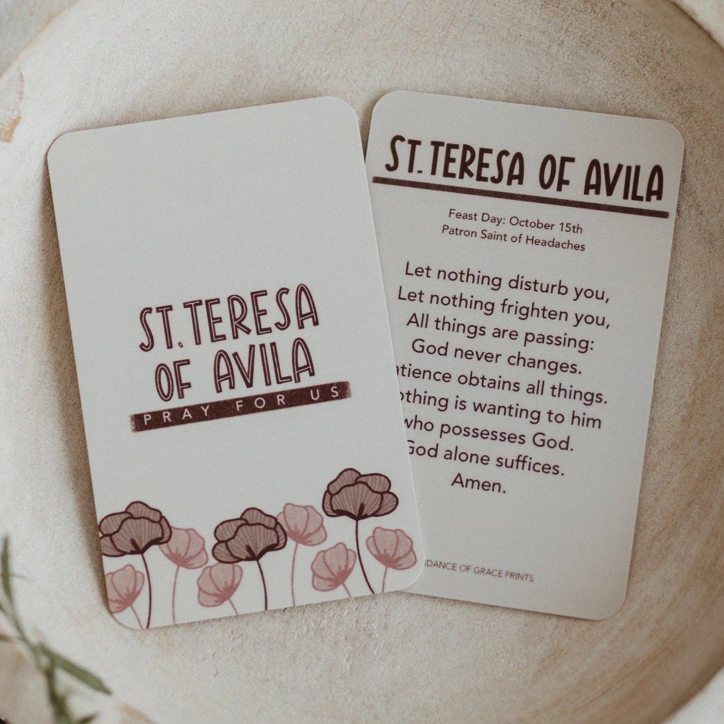 St. Teresa of Avila Prayer Card