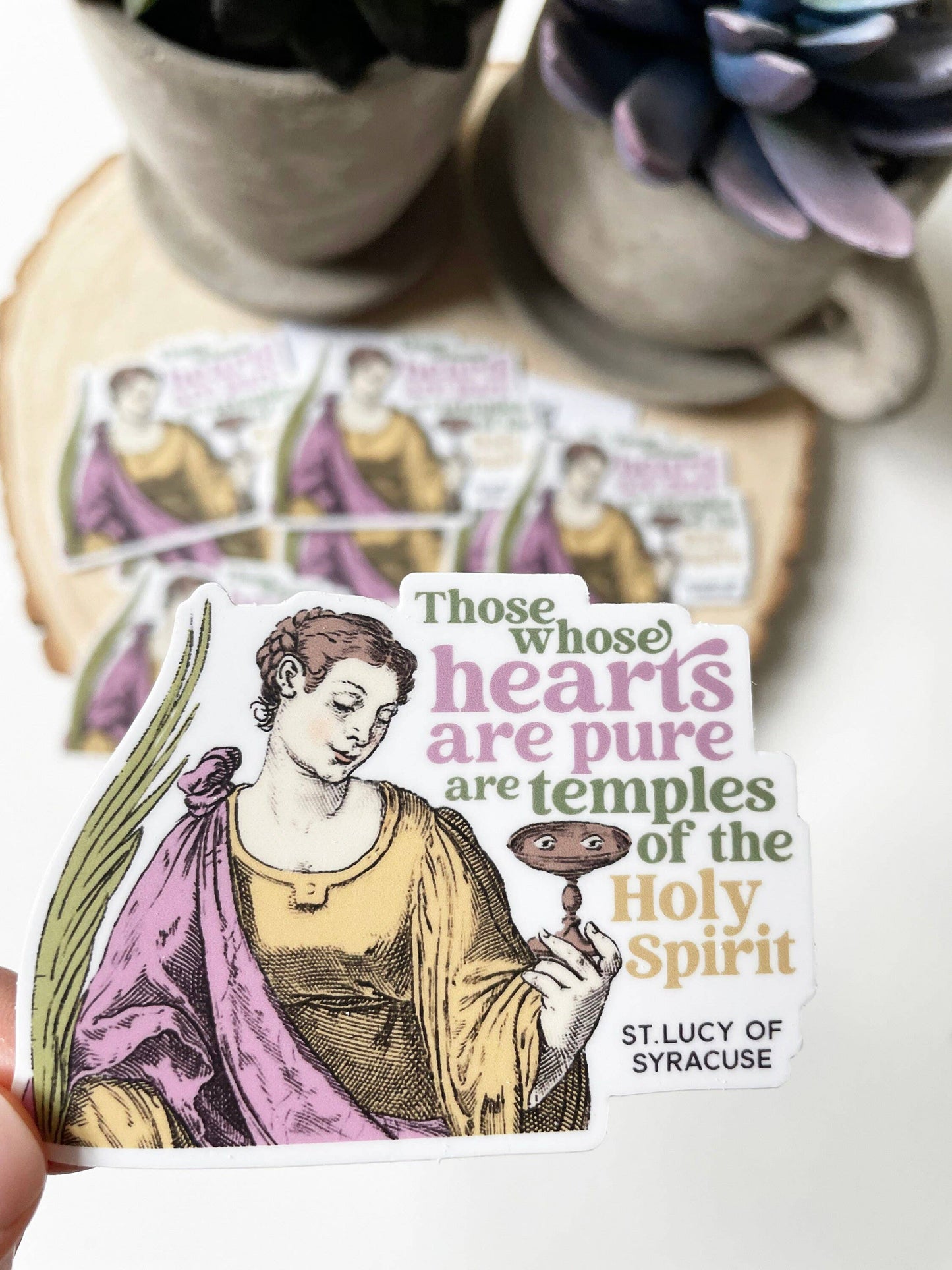 St. Lucy of Syracuse Waterproof Catholic Sticker