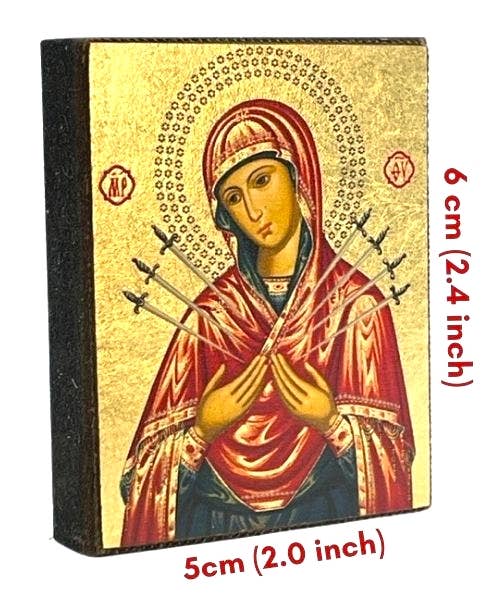 Virgin with Seven Swords Silk Screen Icon Magnet