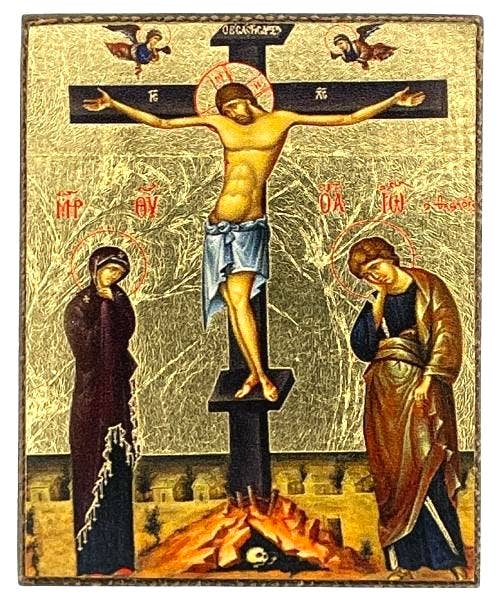 The Crucifixion Silk Screen Icon Magnet