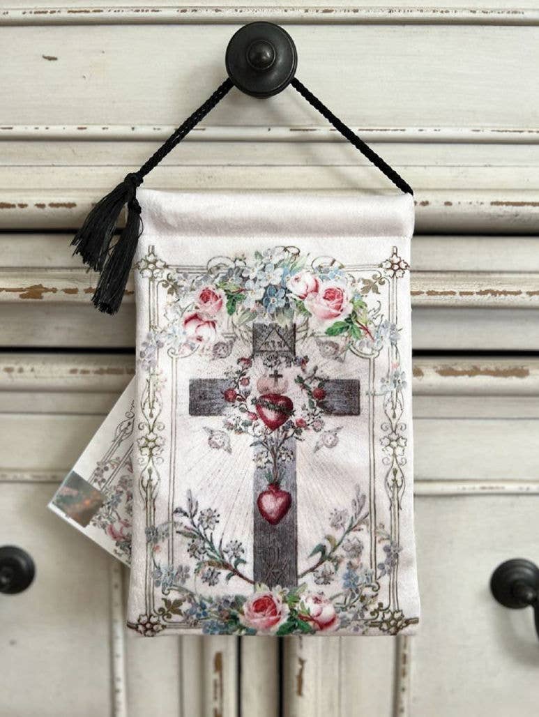 VINTAGE HEARTS Blessing Carrier Pouch CROSS AND HEARTS