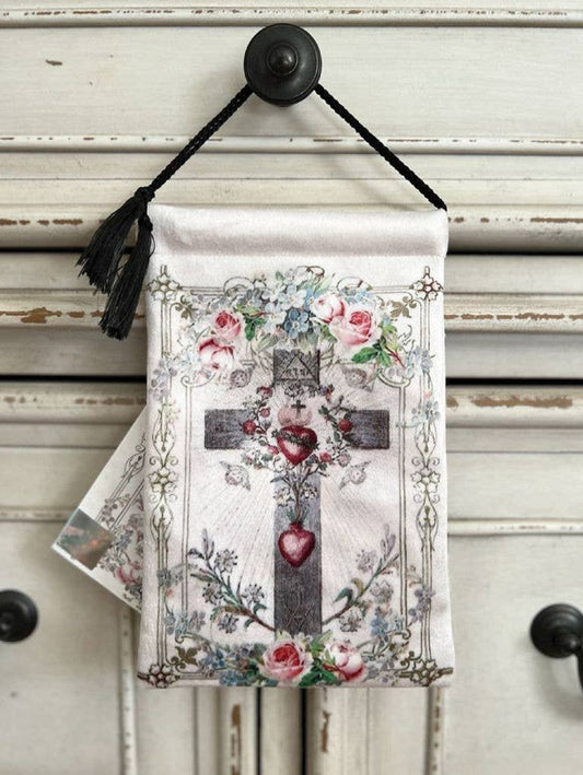 VINTAGE HEARTS Blessing Carrier Pouch CROSS AND HEARTS