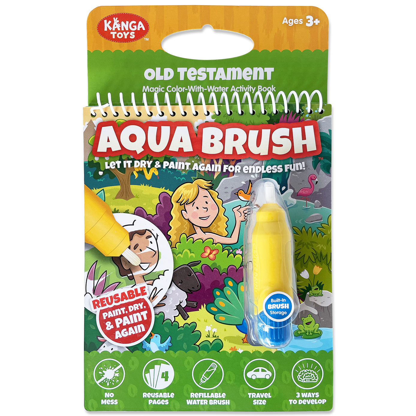 Old Testament #1 Aqua Brush Activity Book, Reusable Travel Activity