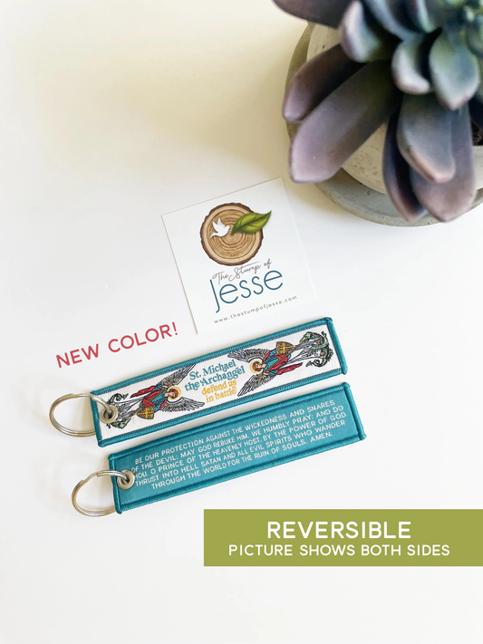 St. Michael the Archangel Prayer Woven Keychain I Gift