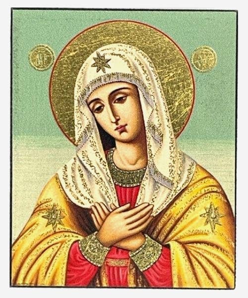 Virgin Mary Praying Silk Screen Icon Magnet