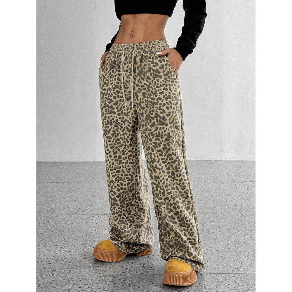 Plaid Wide Leg Drawstring Lounge Pants