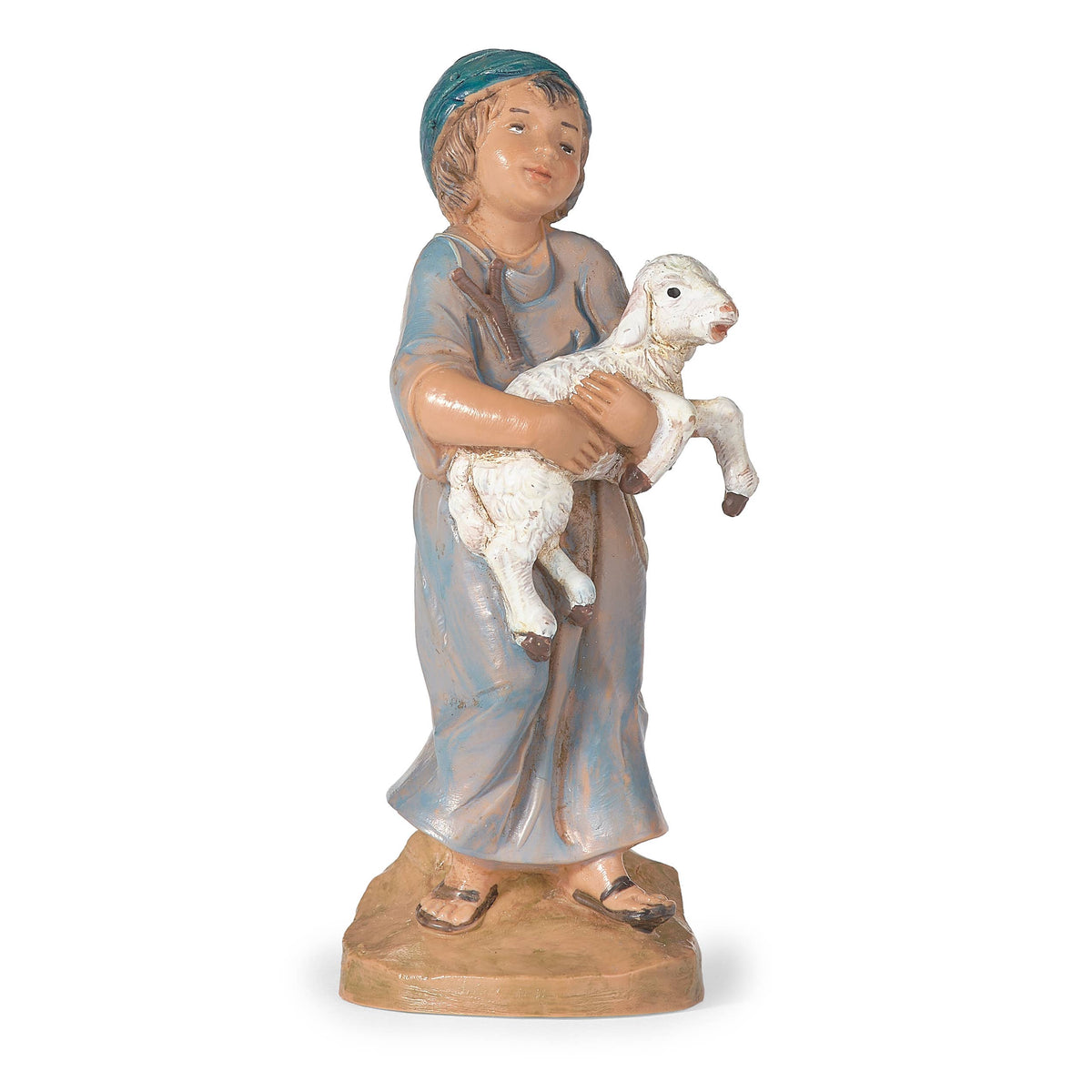 5" Scale Silas, Boy Shepherd With Sheep Nativity Figure