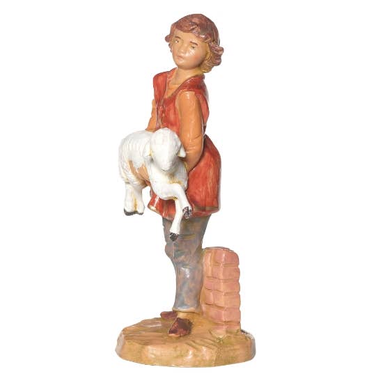 5" Scale Ari, Young Shepherd With Sheep Nativity Figure
