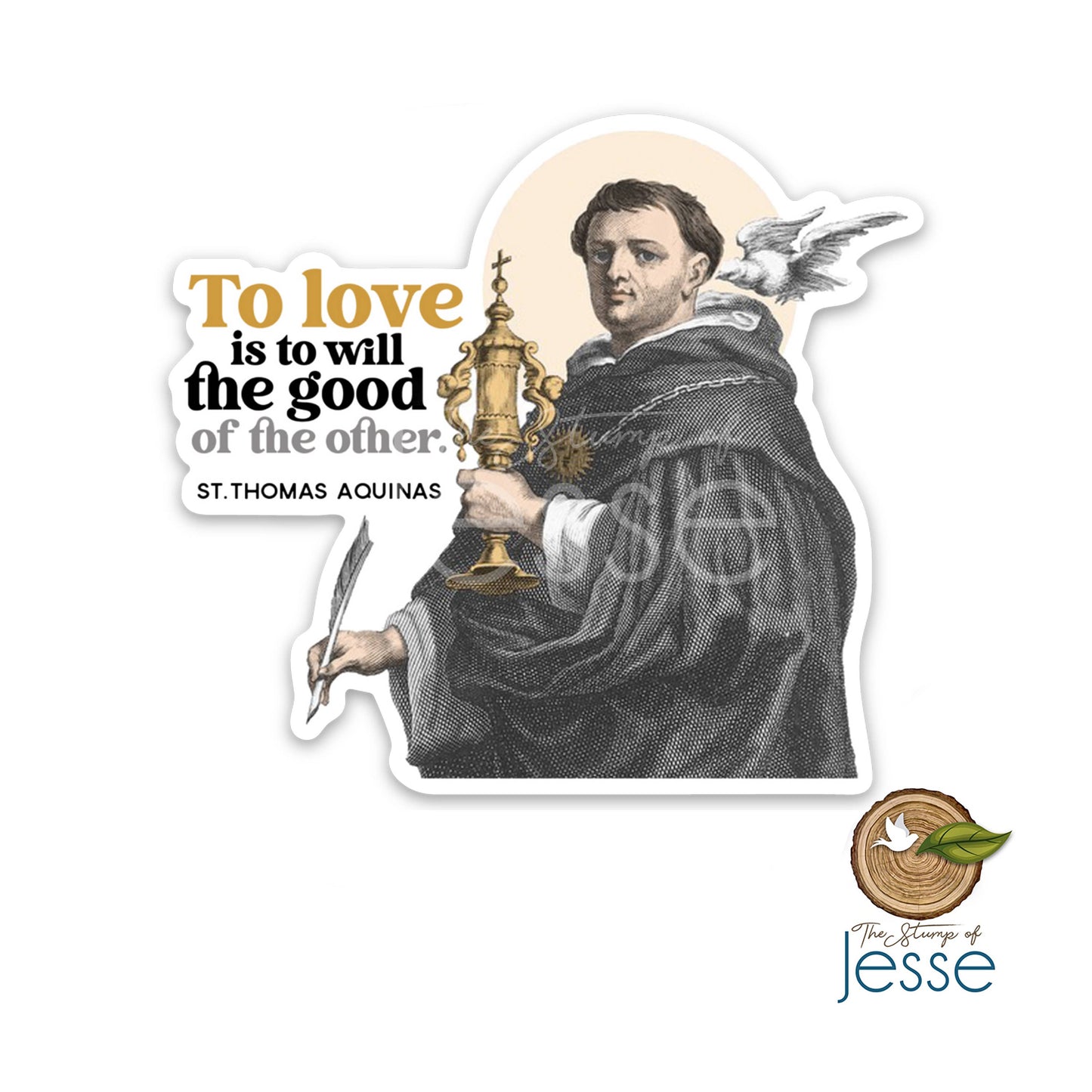 St. Thomas Aquinas Catholic Waterproof Catholic Sticker