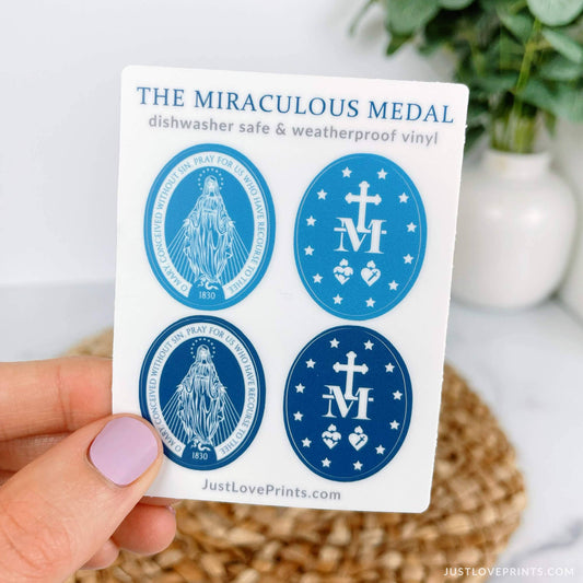 Mini Miraculous Medal Vinyl Sticker Sheet