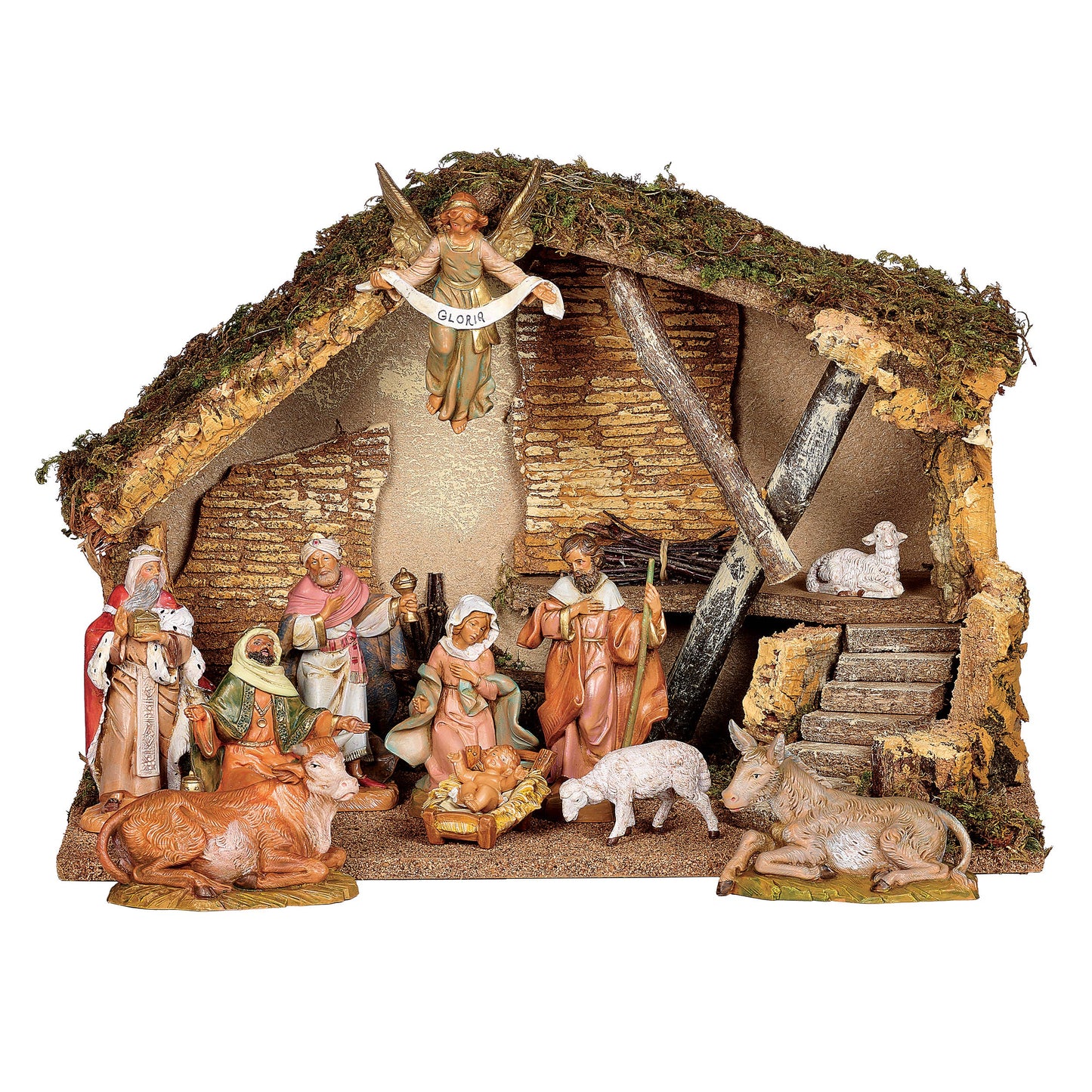 Fontanini 11-Piece Nativity Set/ Italian Stable – 5" Scale