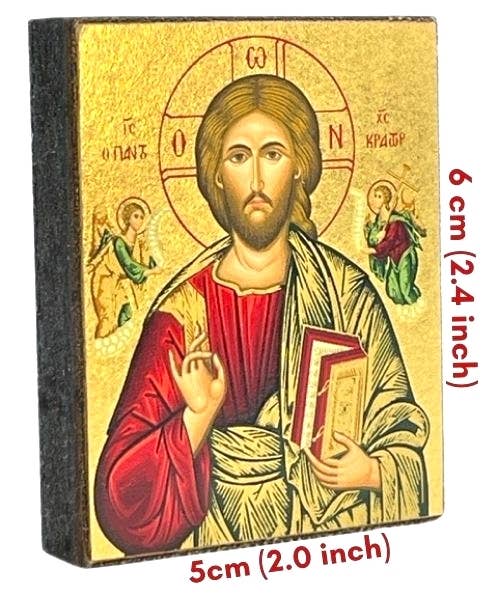 Jesus Christ Pantocrator Silk Screen Icon Magnet