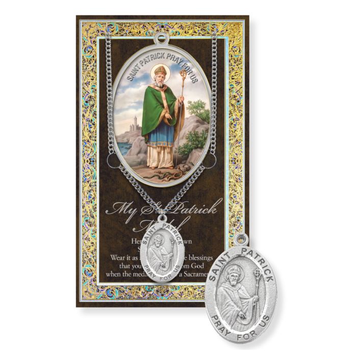 St. Patrick Pewter Medal Necklace