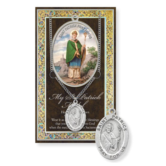 St. Patrick Pewter Medal Necklace