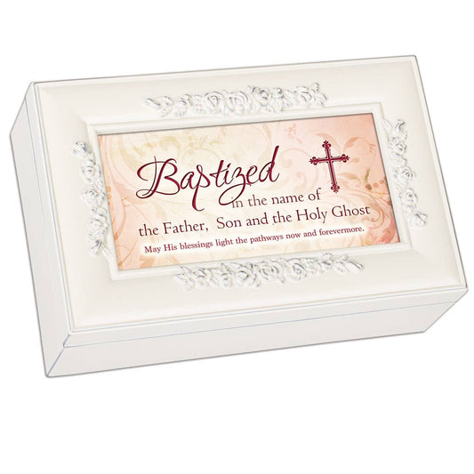Baptized May His Blessings Musical Keepsake Box