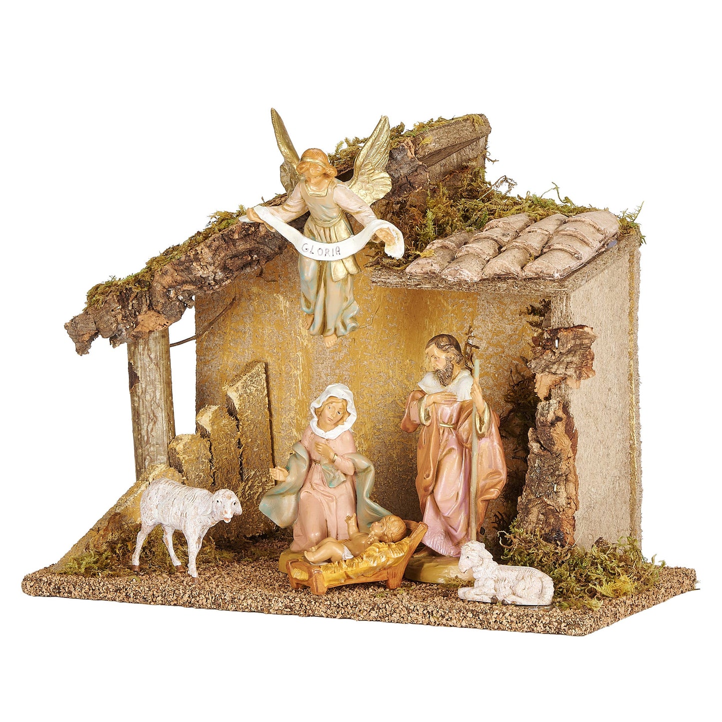 Fontanini 6 figure Nativity Set w/ Italian Stable - 5" Scale