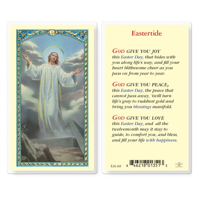 Easter Tide Laminated Holy Card