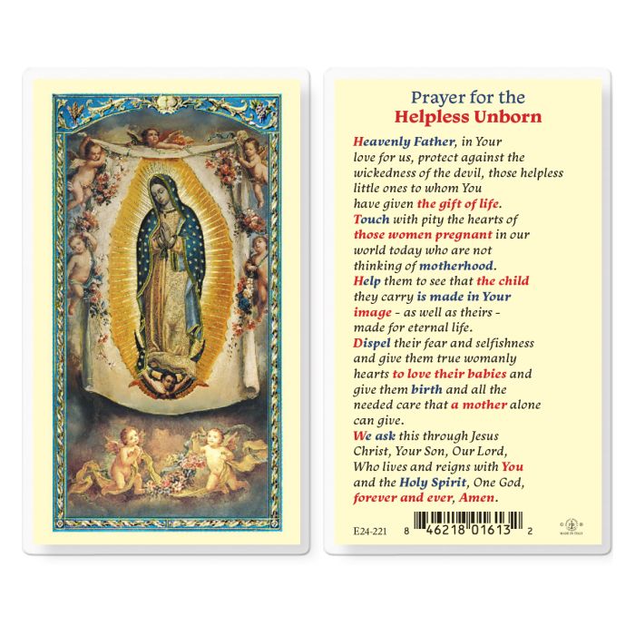 Our Lady of Guadalupe Laminated Holy Card