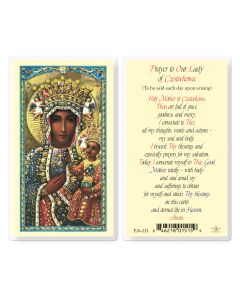 Our Lady of Czestochowa Laminated Prayer Card