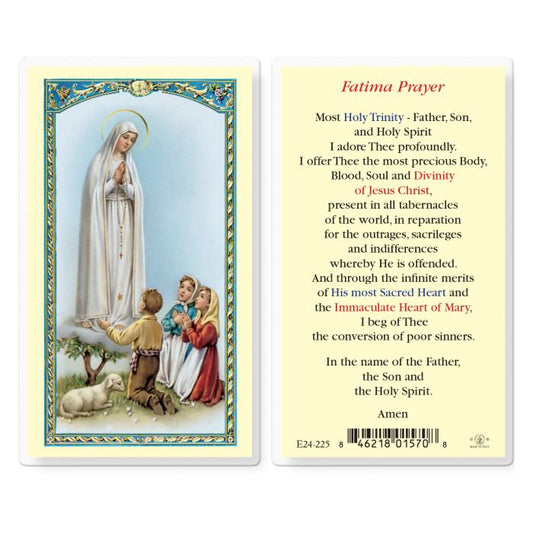 Our Lady of Fatima Laminated Holy Card