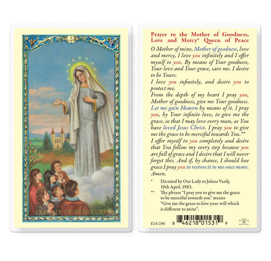 Prayer to Our Lady of Medjugorje Holy Card