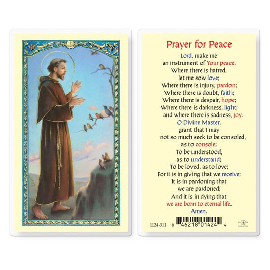St. Francis Laminated Prayer Card