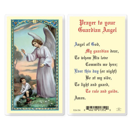 Guardian Angel Laminated Holy Card