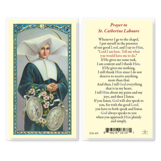 St. Catherine Laboure Laminated Holy Card