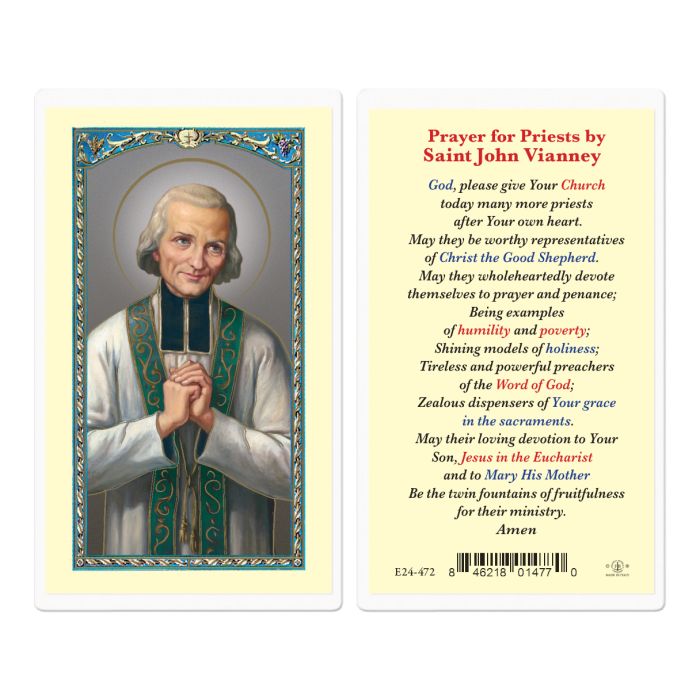 St. John Vianny Laminated Prayer Card
