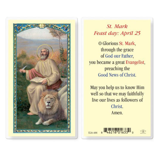 St. Mark Laminated Holy Card