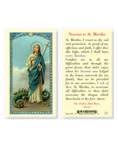 St. Martha Laminated Holy Card