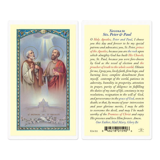 Sts. Peter and Paul Laminated Holy Card