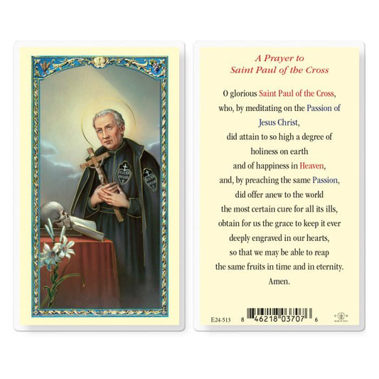 St. Paul of the Cross Laminated Holy Card