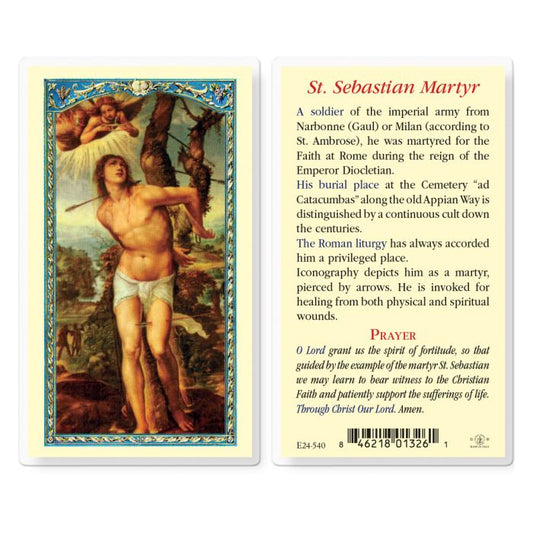 St. Sebastian Laminated Holy Card