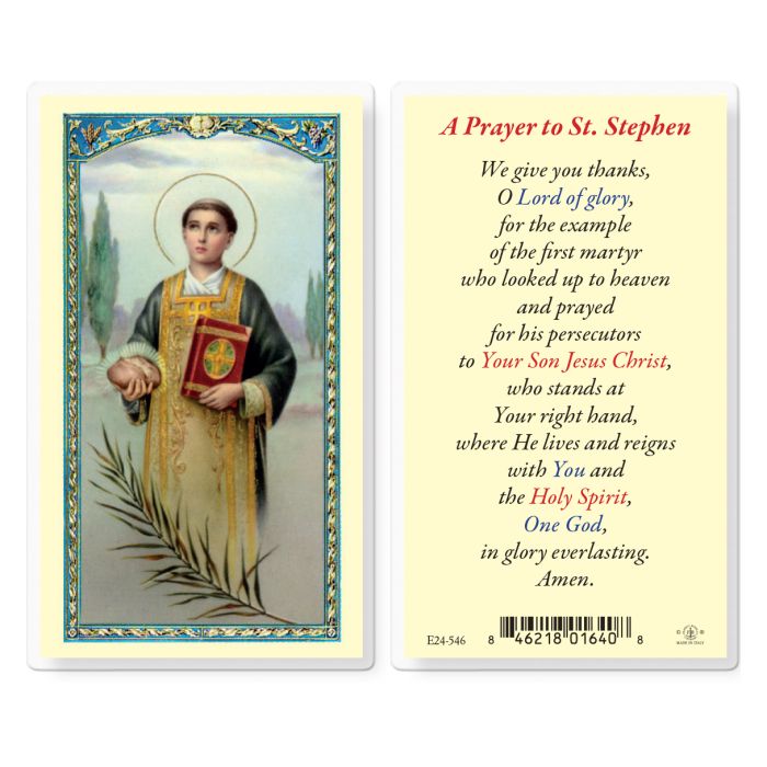 St. Stephen Laminated Holy Card