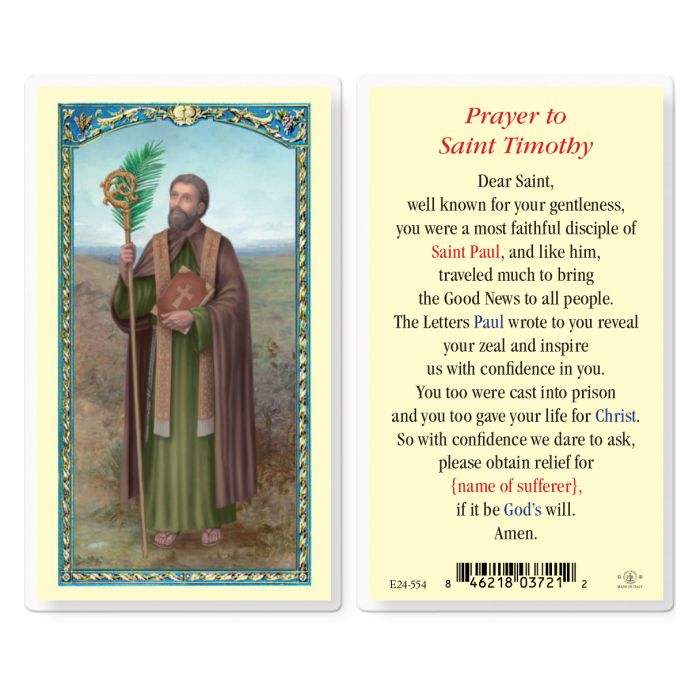 Saint Timothy Holy Card