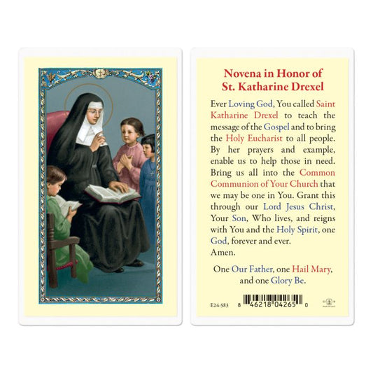 St. Katherine Drexel Laminated Holy Card