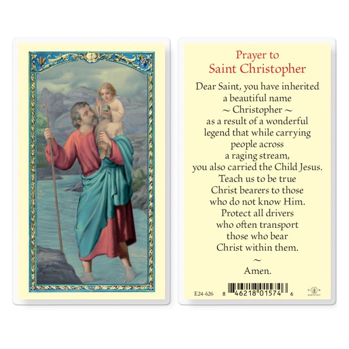 St. Christopher Laminated Prayer Card
