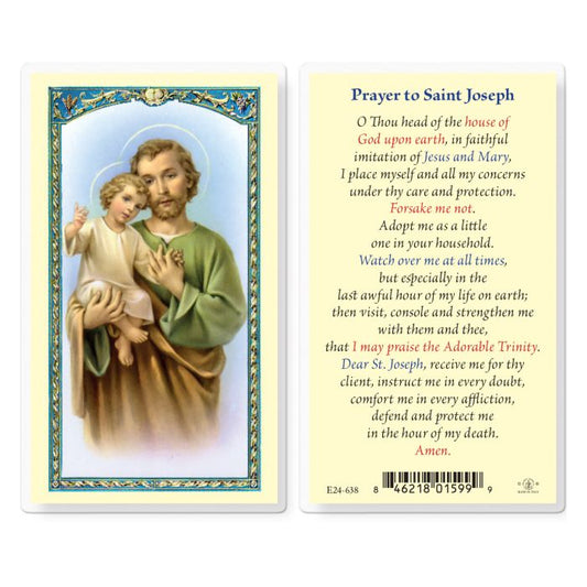 St. Joseph Laminated Holy Card