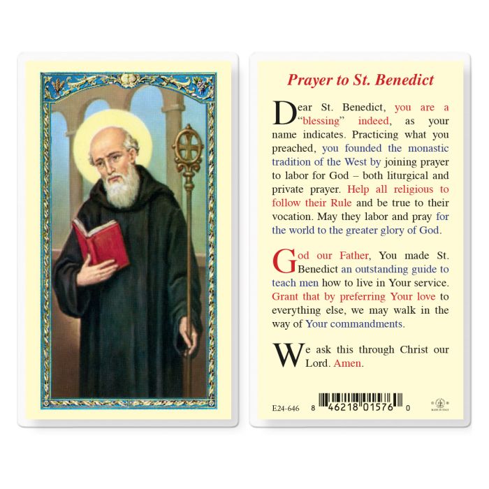 St. Benedict Laminated Holy Card