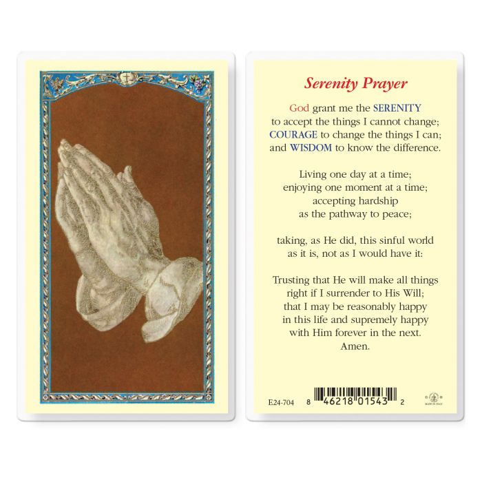 Serenity Prayer Laminated Holy Card
