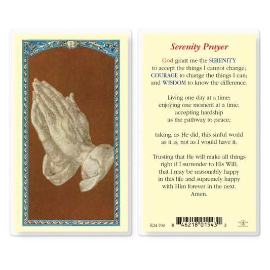 Serenity Prayer Laminated Holy Card
